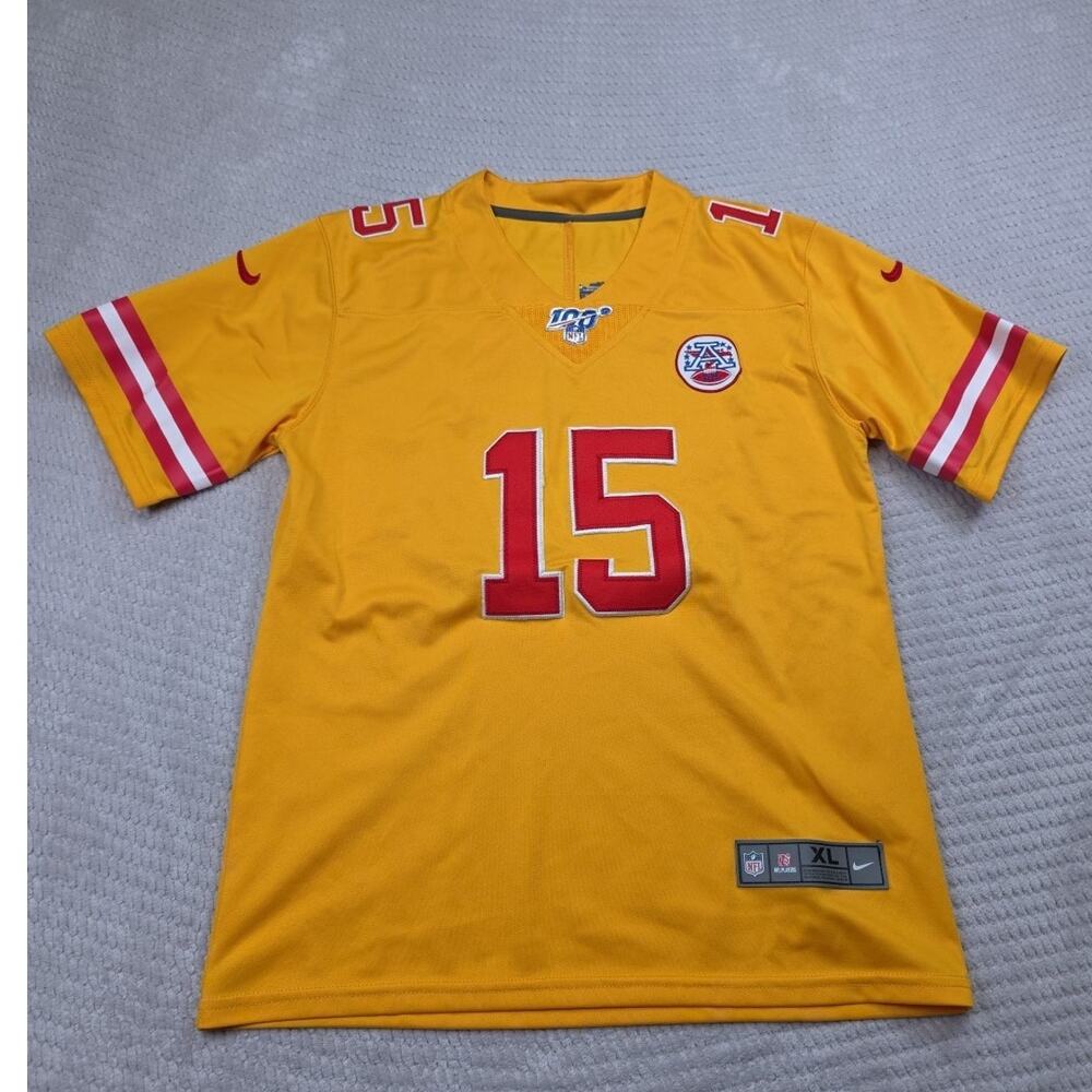 NFL Kansas City Chiefs Jersey Youth XL 100th Anniversary Patrick Mahomes #15